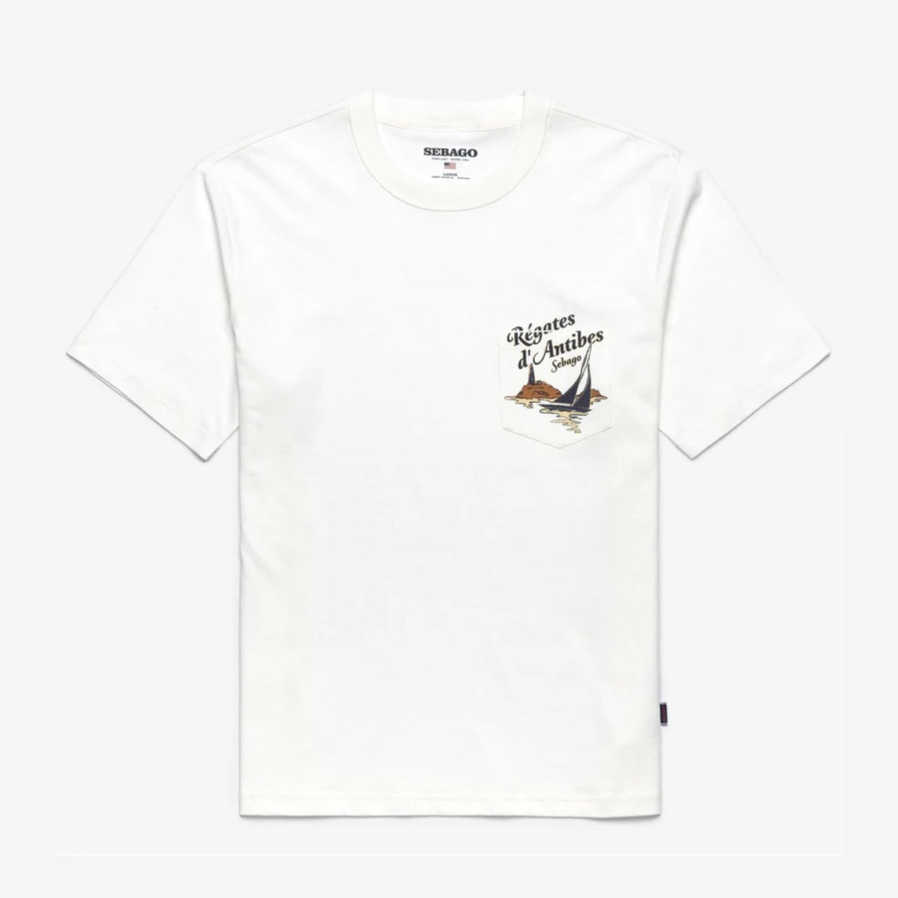 T-shirt a maniche corte Sebago Regatta France T in cotone bianco