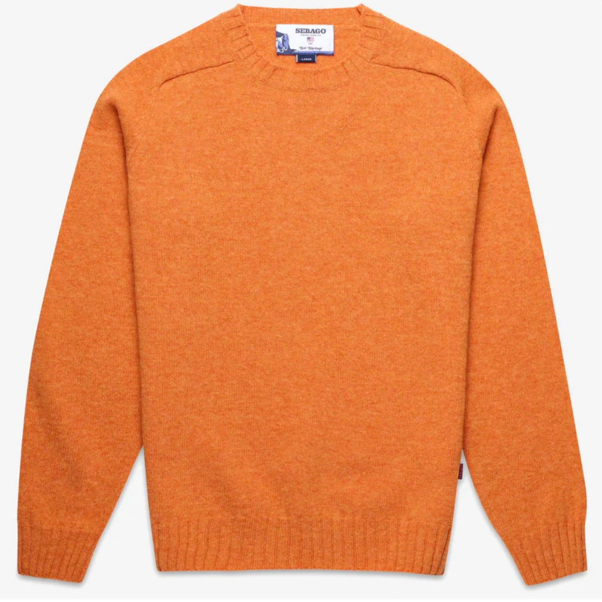 Maglione girocollo Sebago Gilead in lana arancione