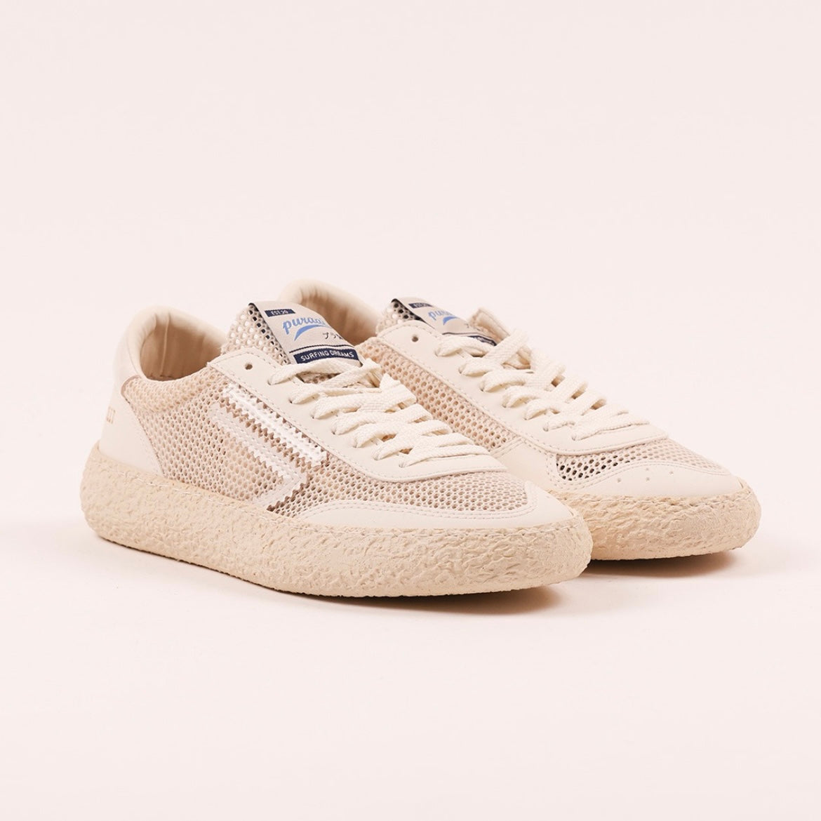 Sneaker eco-friendly Puraai Beach Breeze in tessuto pelle bianca