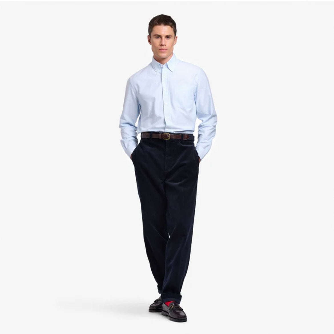 Pantalone a coste Sebago Rendon Cordury in tessuto blu