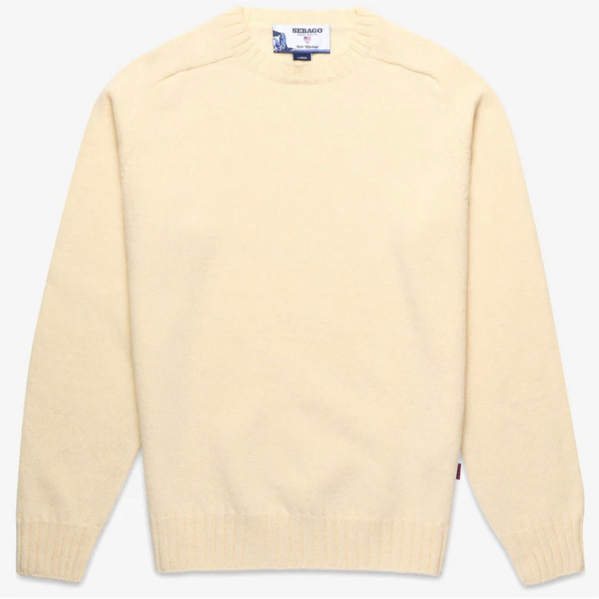 Maglione girocollo Sebago Gilead in lana beige chiaro