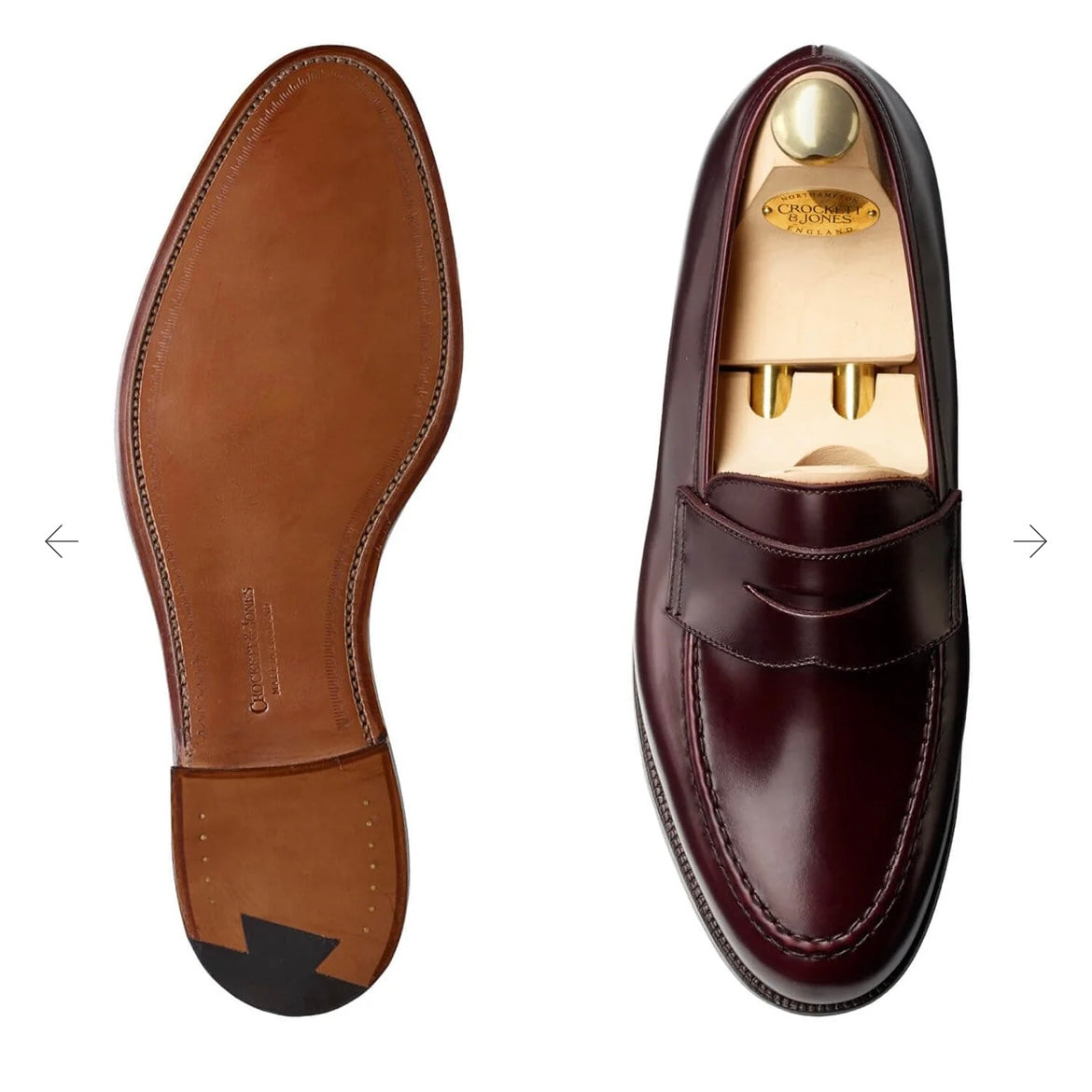 Mocassino penny loafer Crockett & Jones Boston in pelle bordeaux