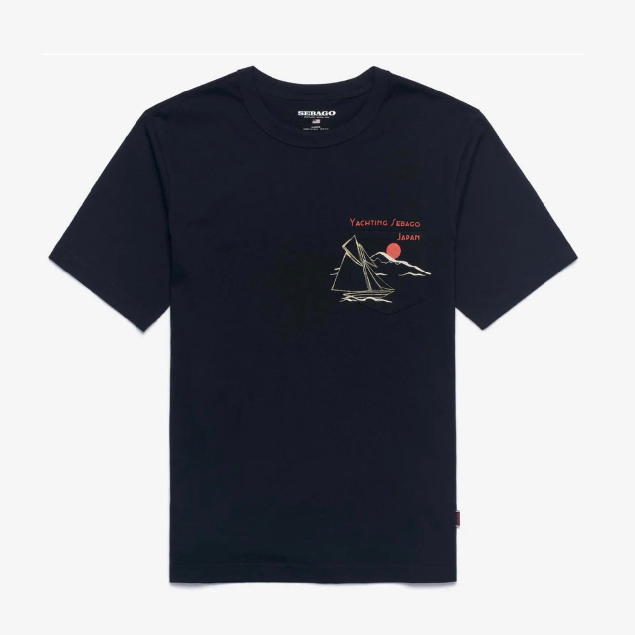 T-shirt a maniche corte Sebago Regatta Japan T in cotone blu