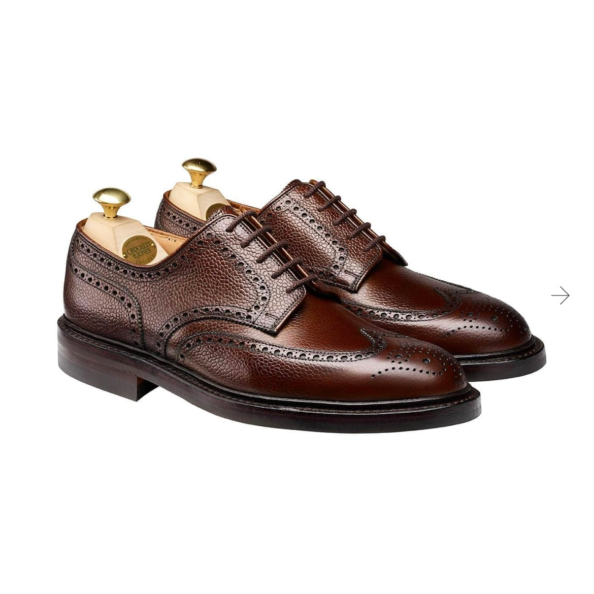 Stringata derby Crockett & Jones Pembroke in pelle martellata marrone