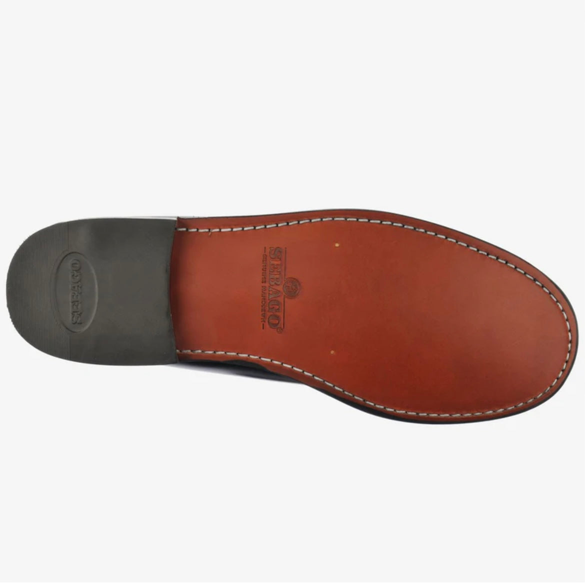 Mocassino penny Sebago Classic Dan in pelle nera e bianca