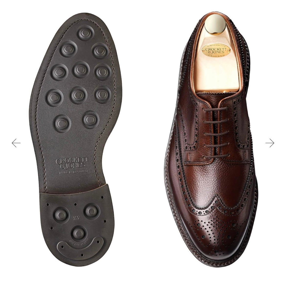 Stringata derby Crockett & Jones Pembroke in pelle martellata marrone