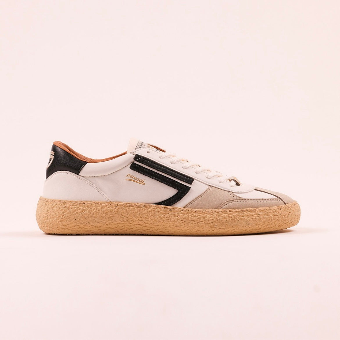 Sneaker eco-friendly Puraai Pitch in pelle bianca