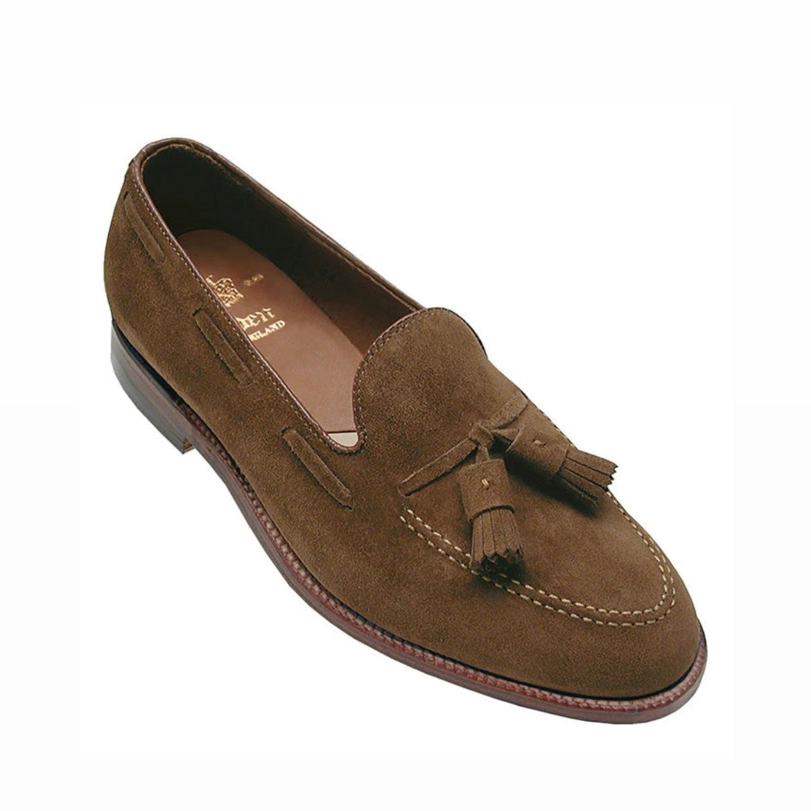 Mocassino con nappine Alden 3403 in camoscio marrone (Snuff suede)