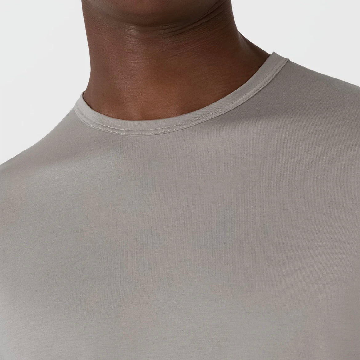 T-shirt a maniche corte Sunspel Classic T‑shirt in cotone grigio chiaro