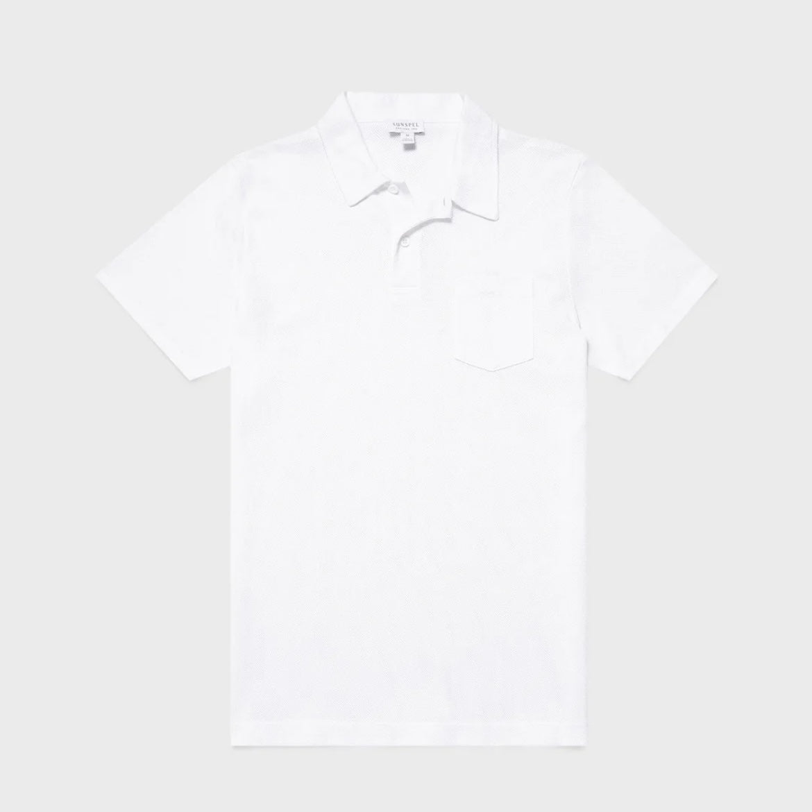 Sunspel Riviera short sleeve polo shirt in white Supima cotton