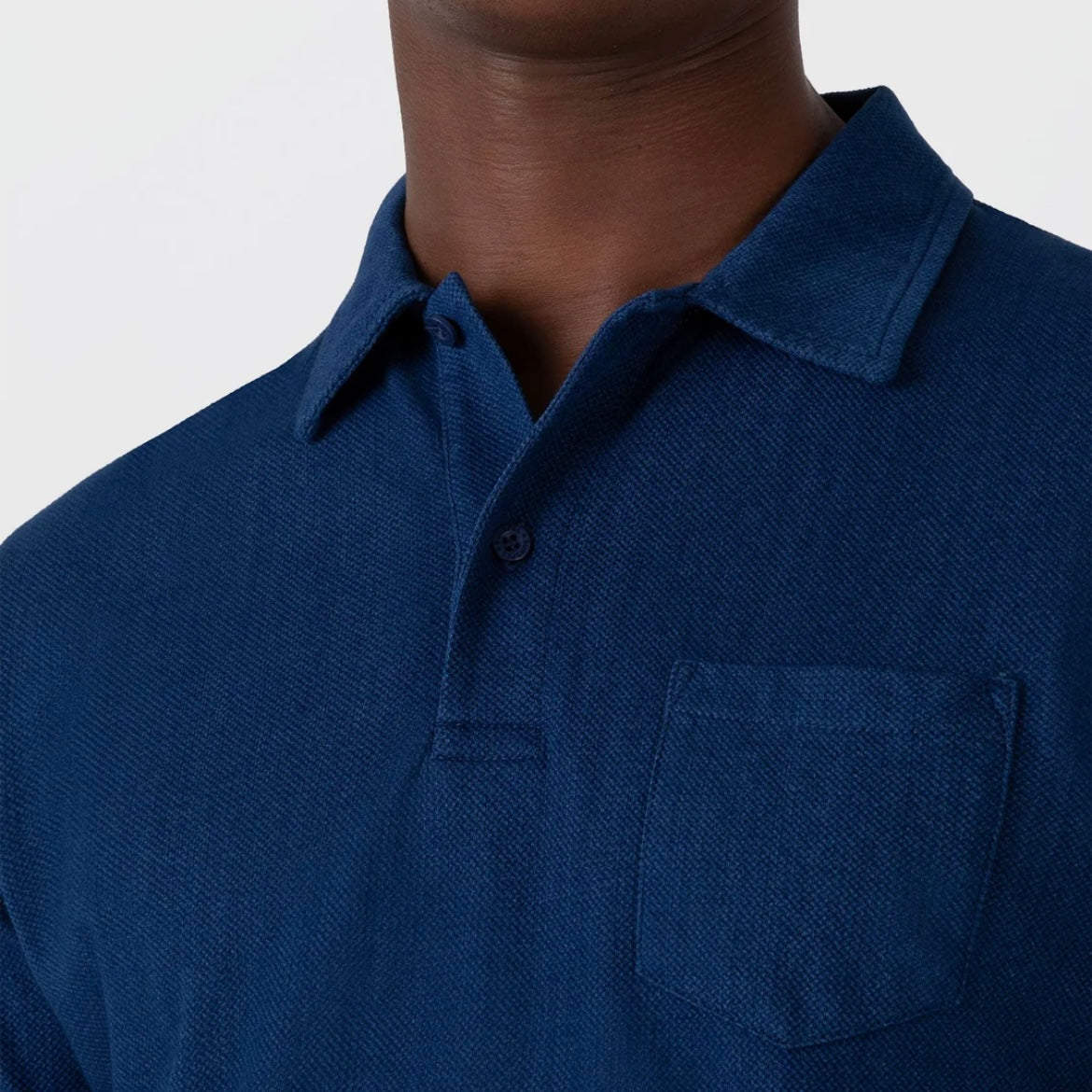 Polo a maniche corte Sunspel Riviera in cotone blu elettrico