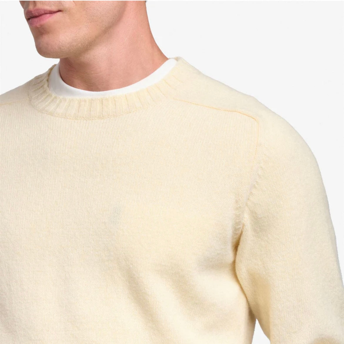 Maglione girocollo Sebago Gilead in lana beige chiaro