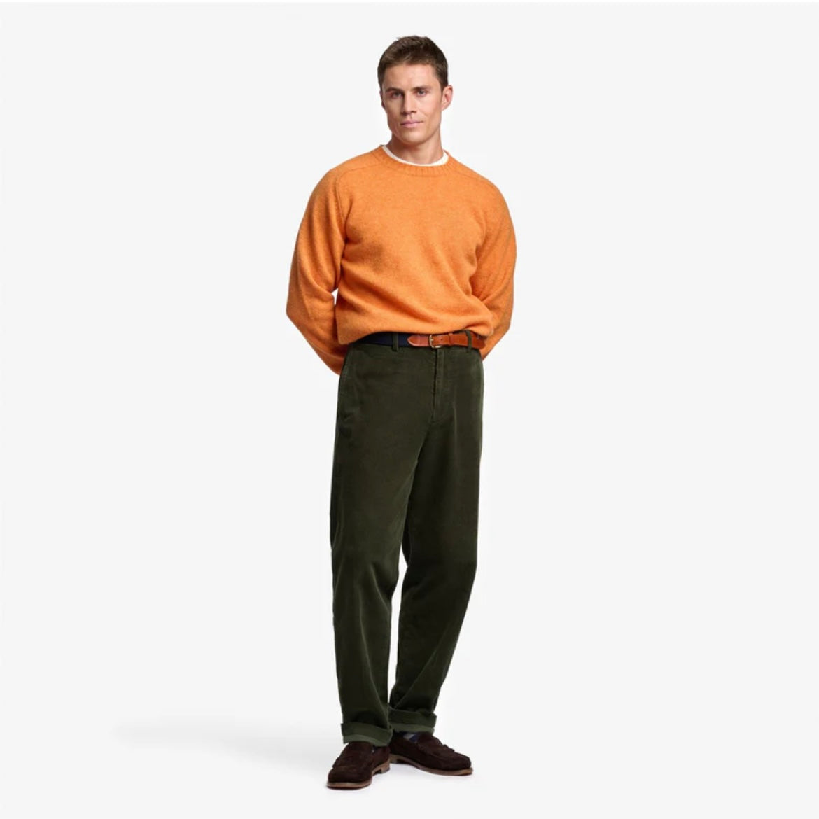 Maglione girocollo Sebago Gilead in lana arancione