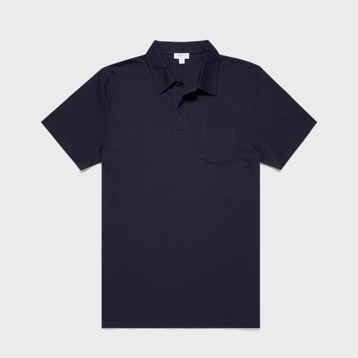 Sunspel Riviera Polo t-shirt in blue pique cotton