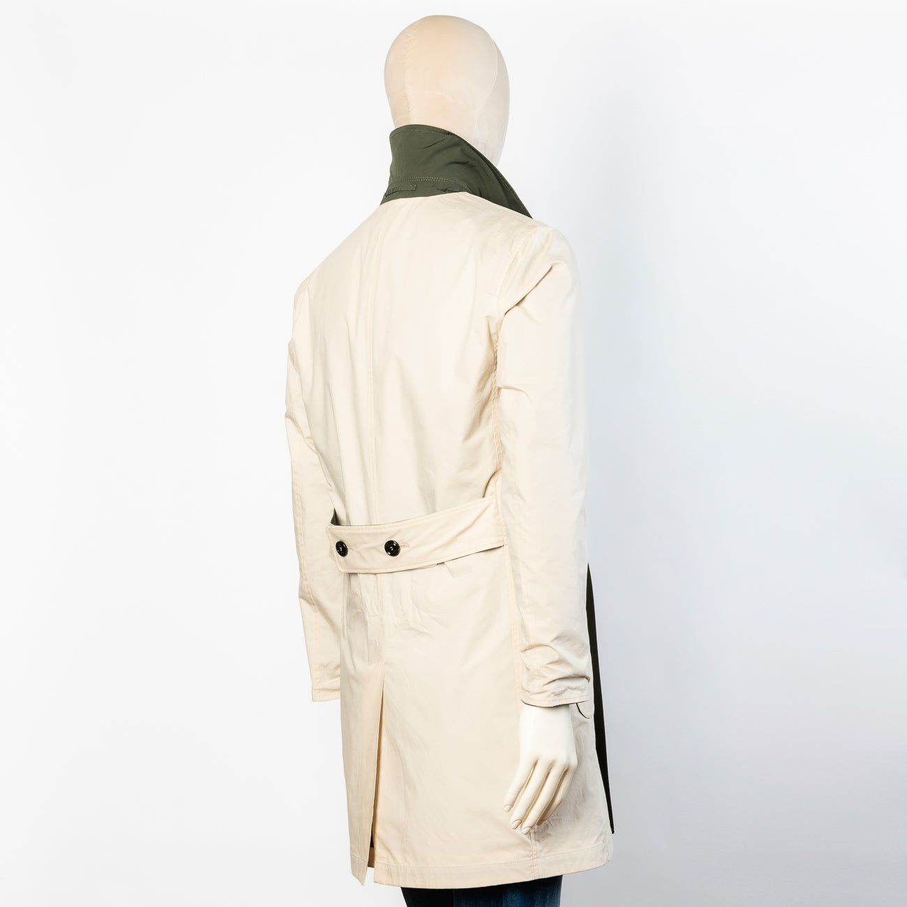 Cappotto reversibile Kired in tessuto tecnico verde e beige