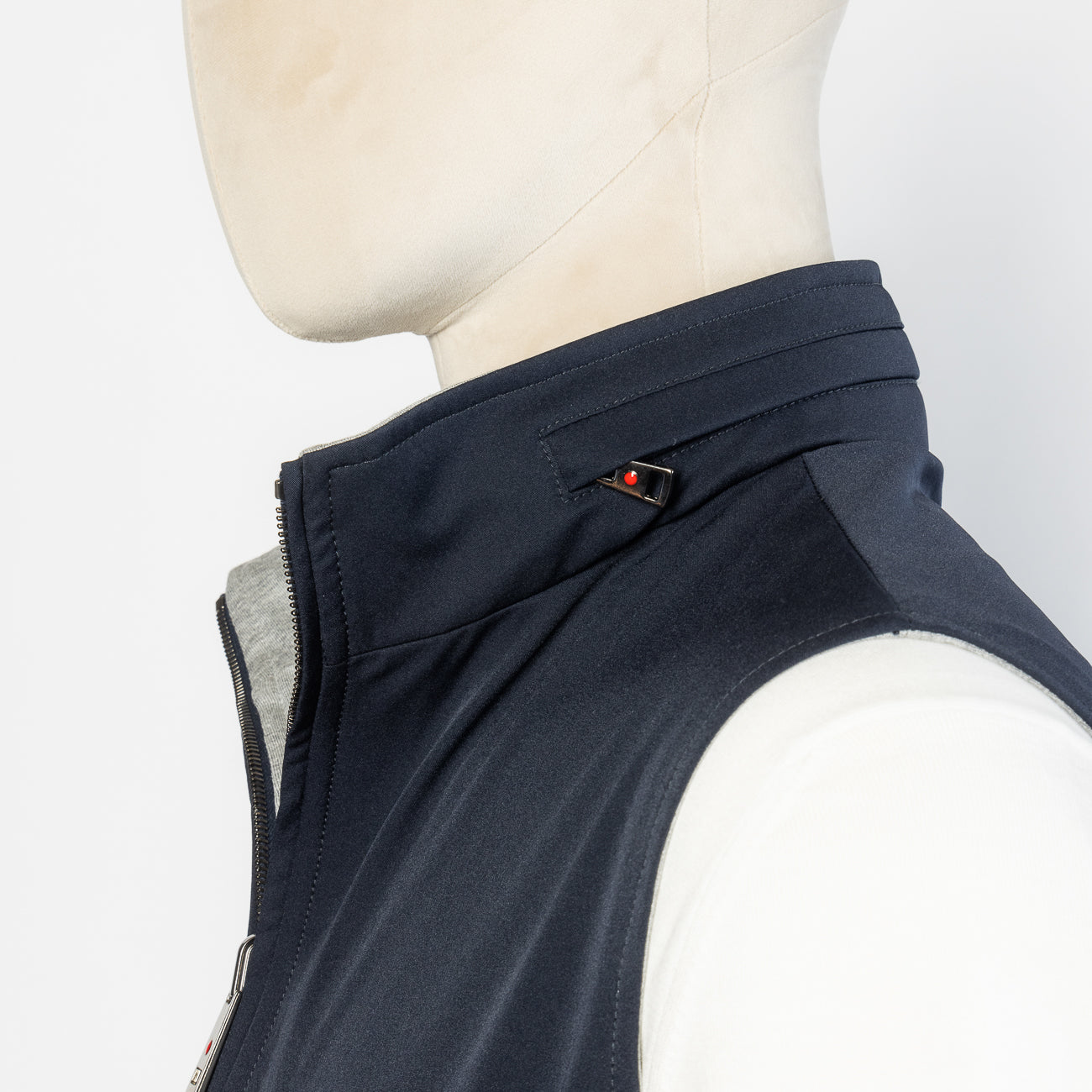 Gilet reversibile Kired in tessuto tecnico blu e grigio