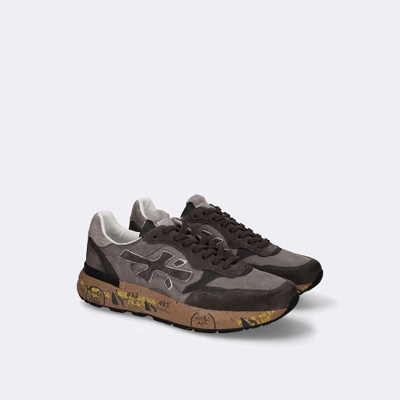 Sneaker Premiata Mick 0.1 in camoscio e pelle grigia