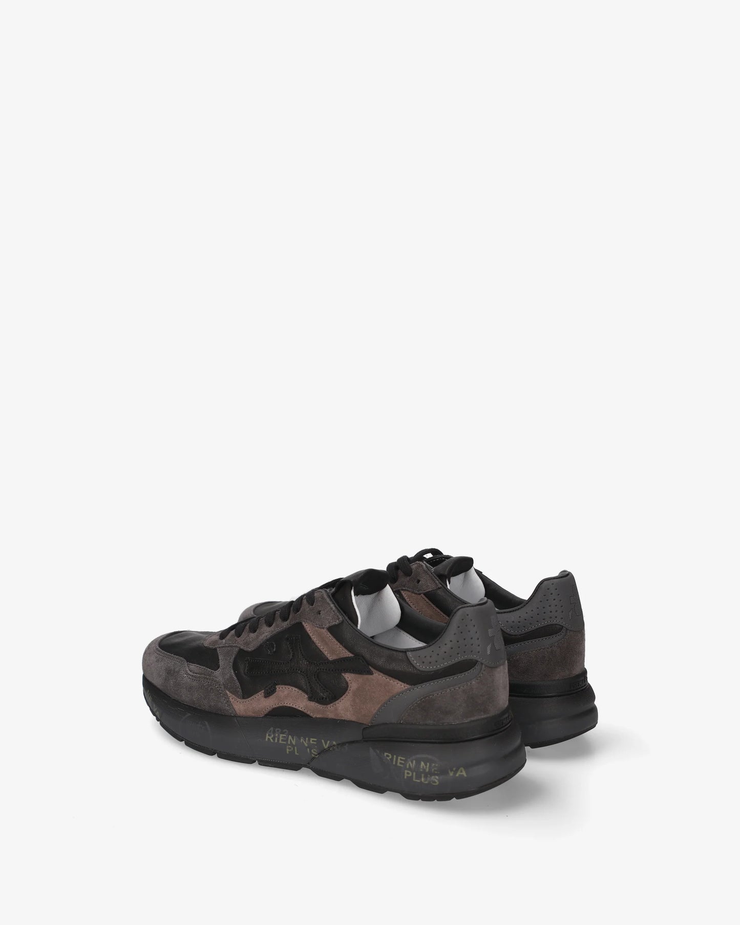 Sneaker Premiata Mick 0.1 in camoscio grigio e pelle nera