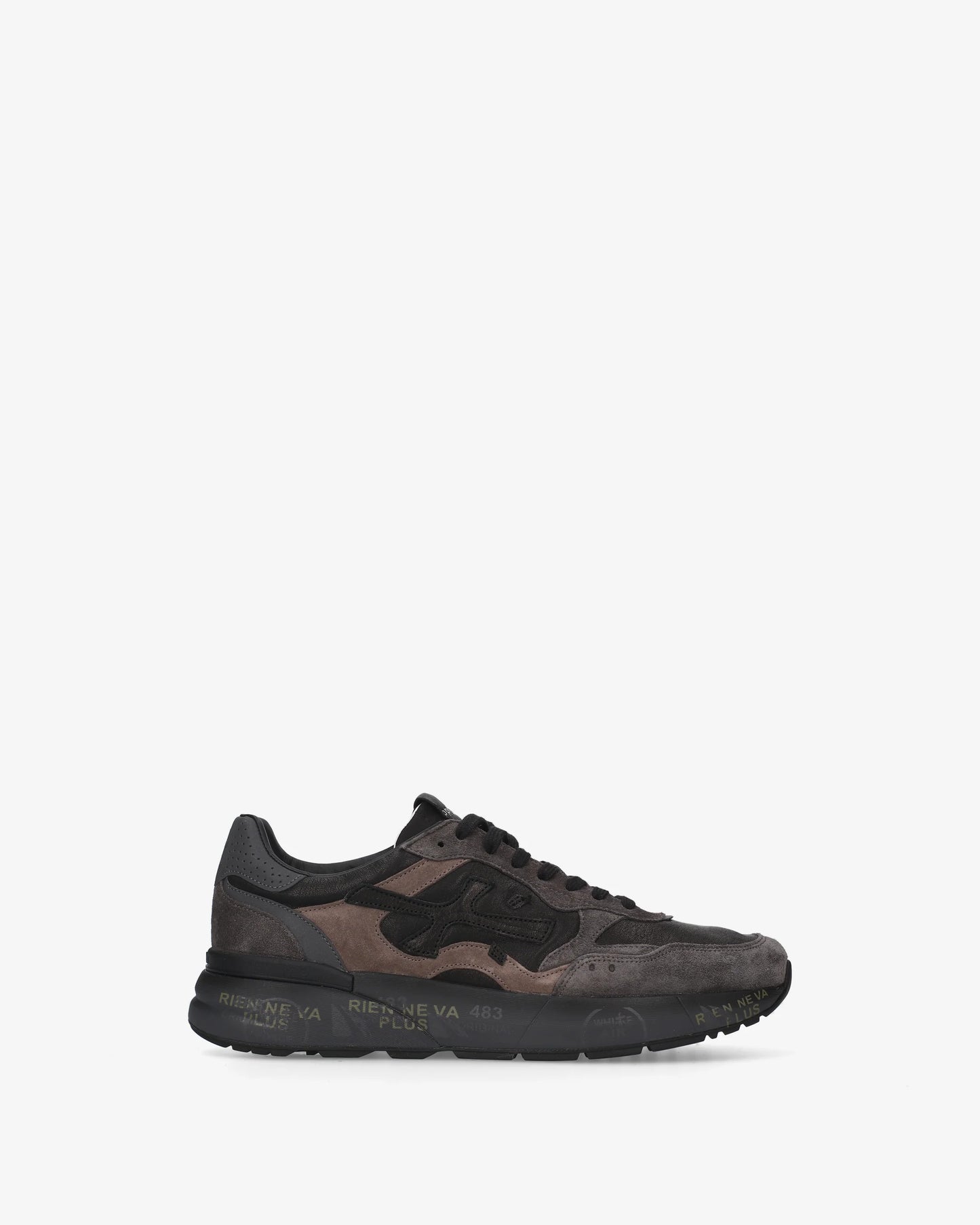 Sneaker Premiata Mick 0.1 in camoscio grigio e pelle nera