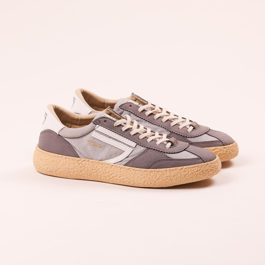 Sneaker eco-friendly Puraai Summer sunshine in tessuto e camoscio grigio