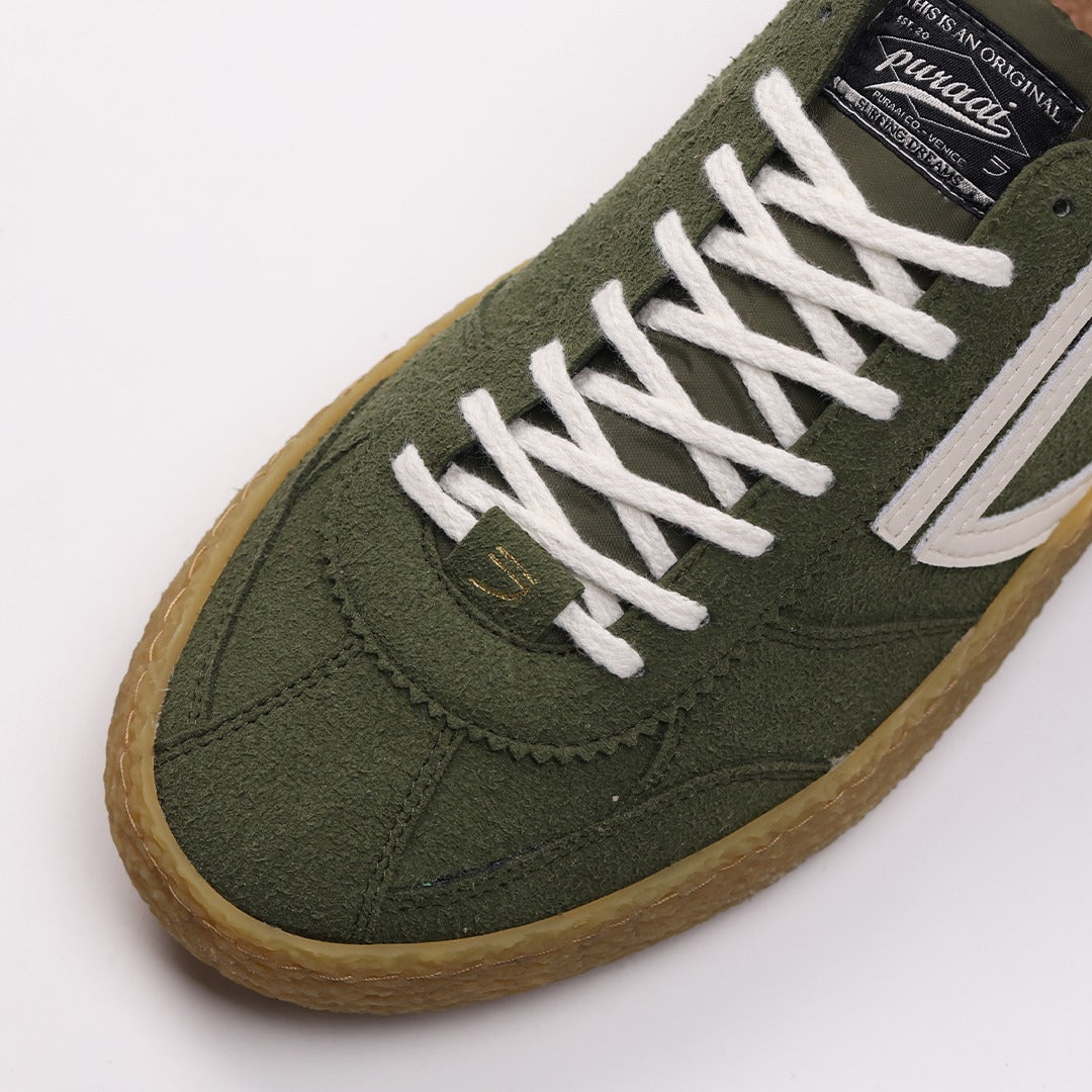 Sneaker eco-friendly Puraai Foliage in camoscio verde