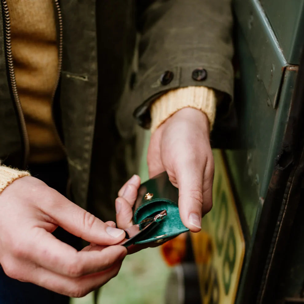 Calzascarpe da viaggio Ettinger London in pelle verde