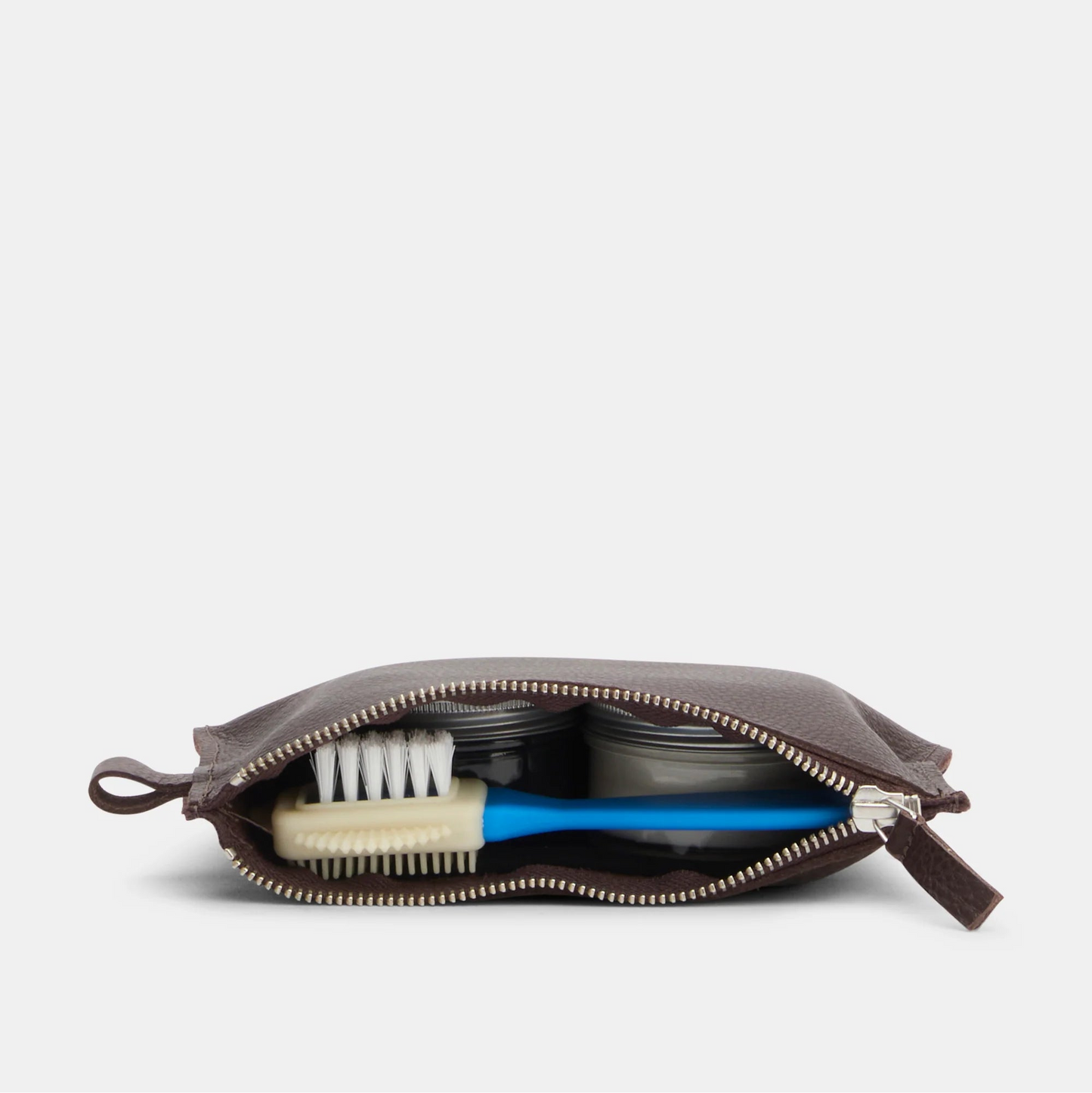 Kit shoe care MOMA in pelle martellata marrone