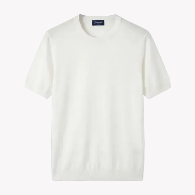 T-shirt girocollo Drumohr in cotone bianco