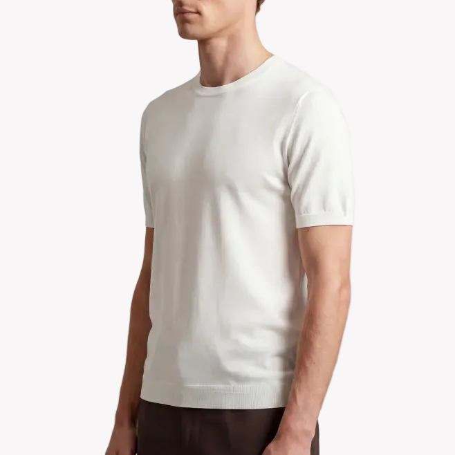 T-shirt girocollo Drumohr in cotone bianco