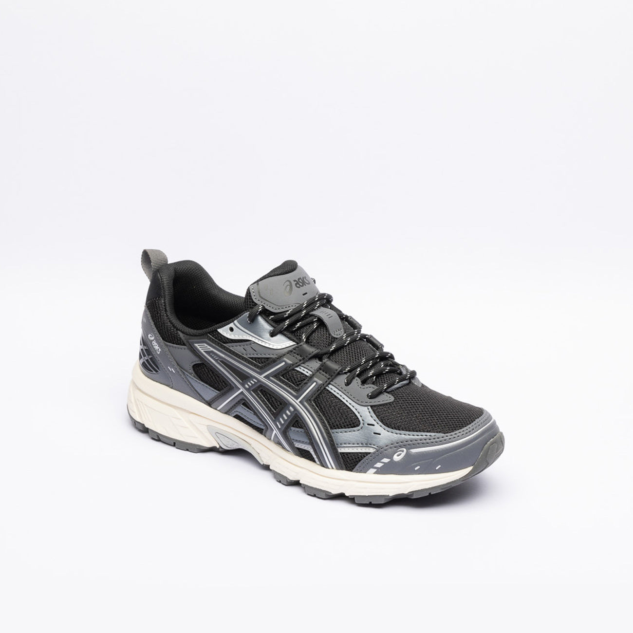 Asics Gel-Nunobiki trail running sneaker in gray leather and black fabric