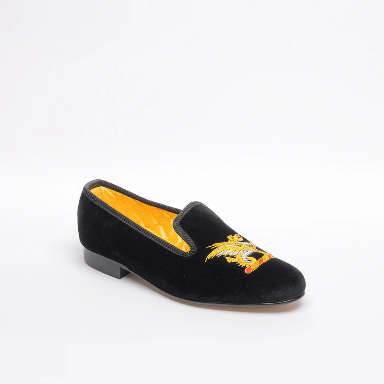 Mocassino slipper Bowhill & Helliot Dragone in velluto nero
