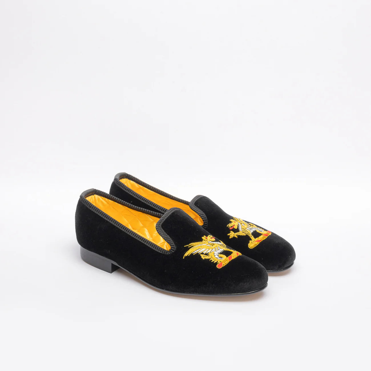 Mocassino slipper Bowhill & Helliot Dragone in velluto nero