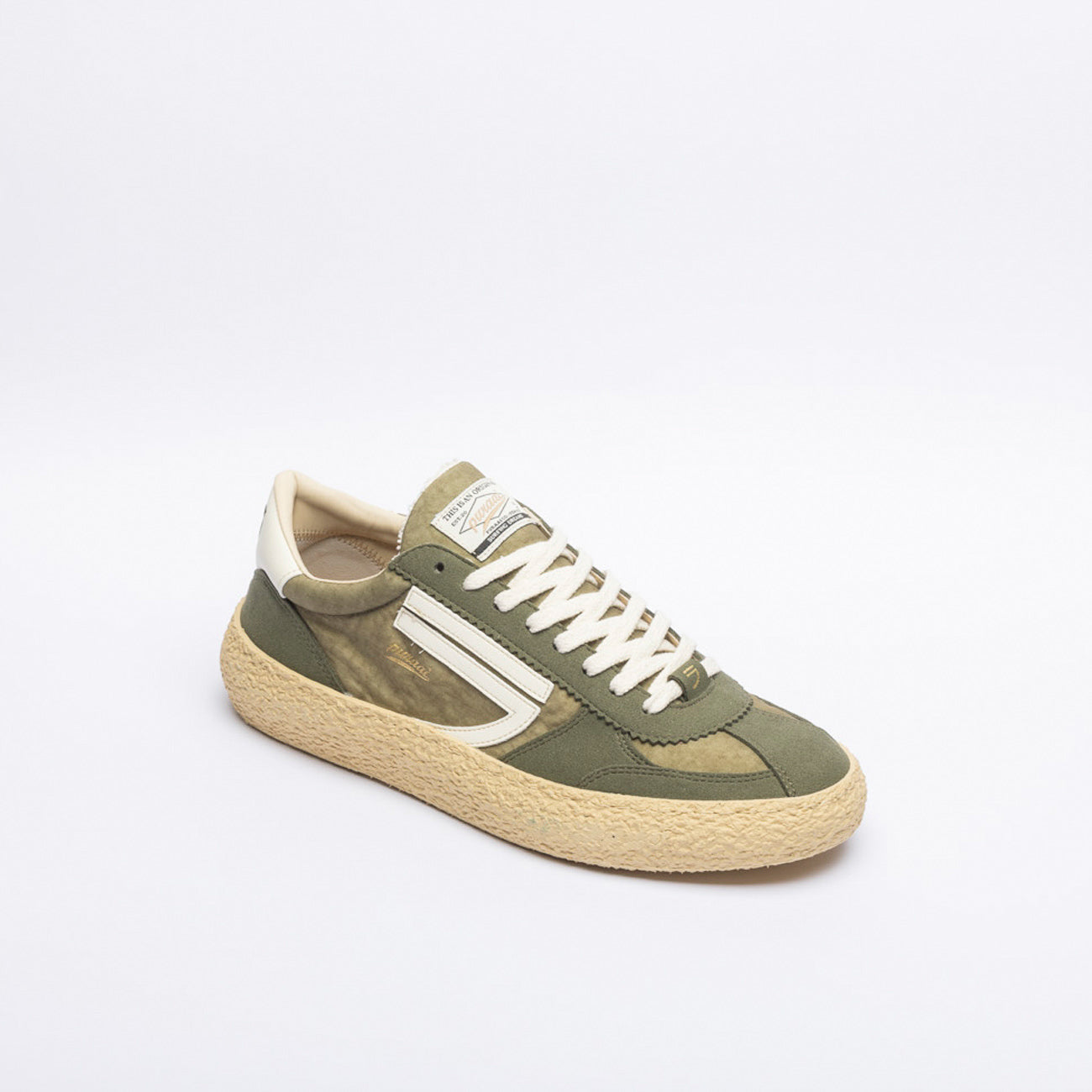 Sneaker eco-friendly Puraai Alga in tessuto e camoscio verde