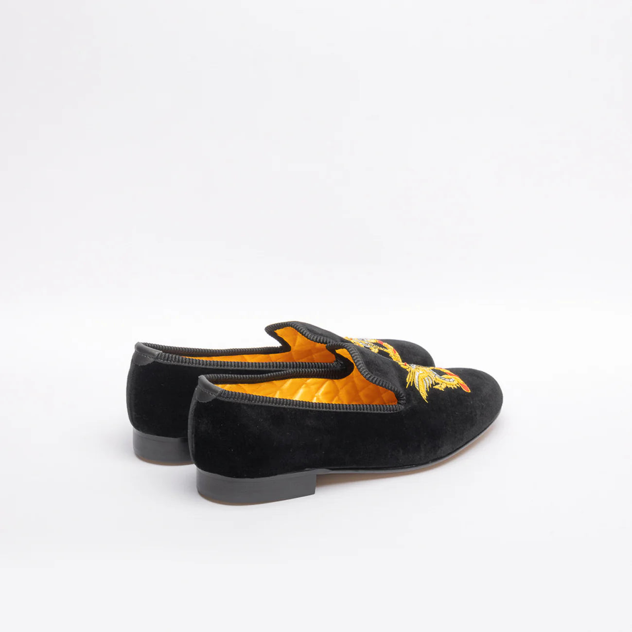 Mocassino slipper Bowhill & Helliot Dragone in velluto nero