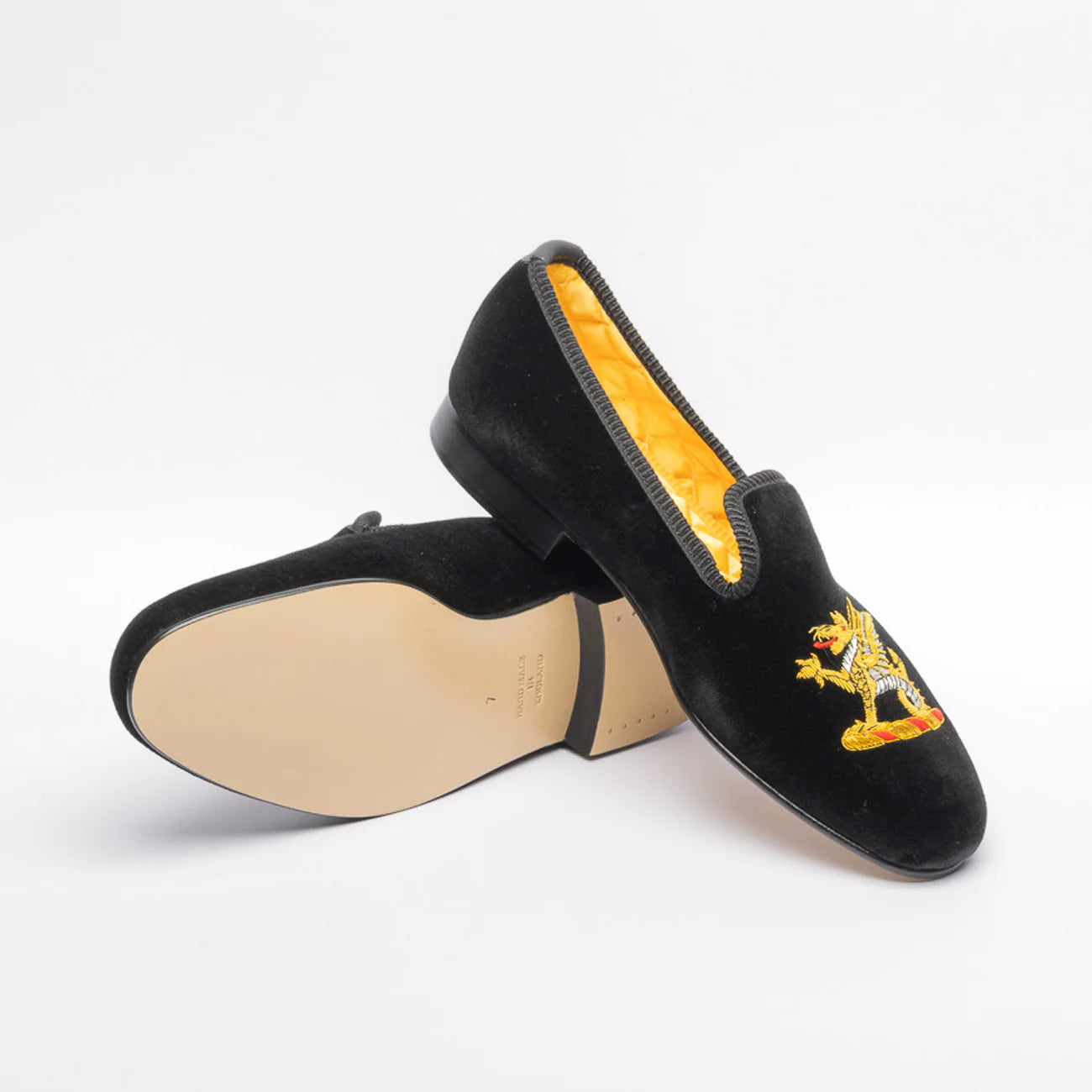 Mocassino slipper Bowhill & Helliot Dragone in velluto nero