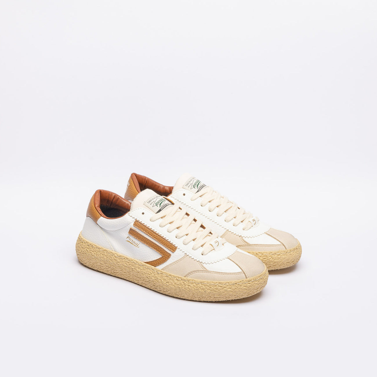 Sneaker eco-friendly Puraai Biscotto in pelle bianca