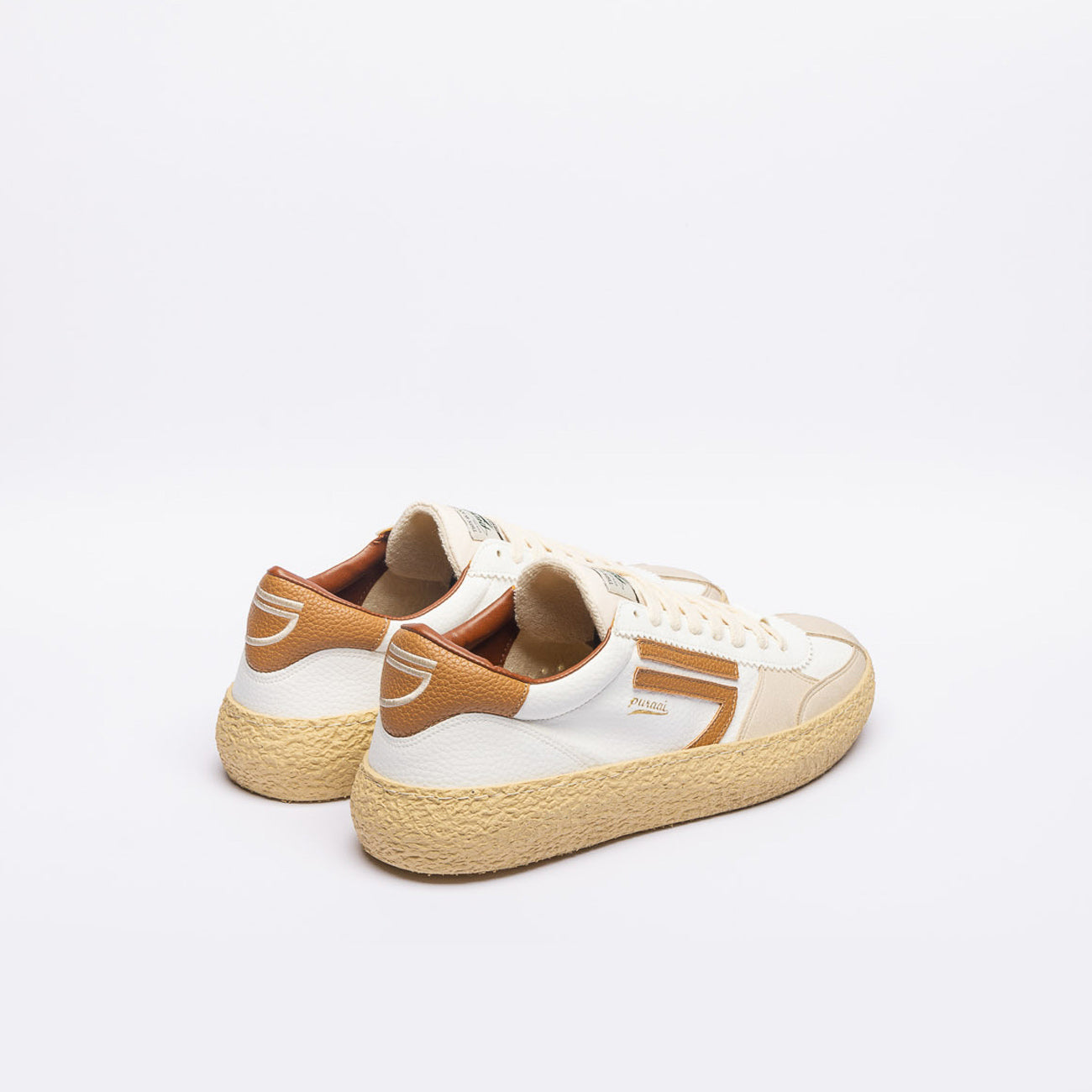 Sneaker eco-friendly Puraai Biscotto in pelle bianca
