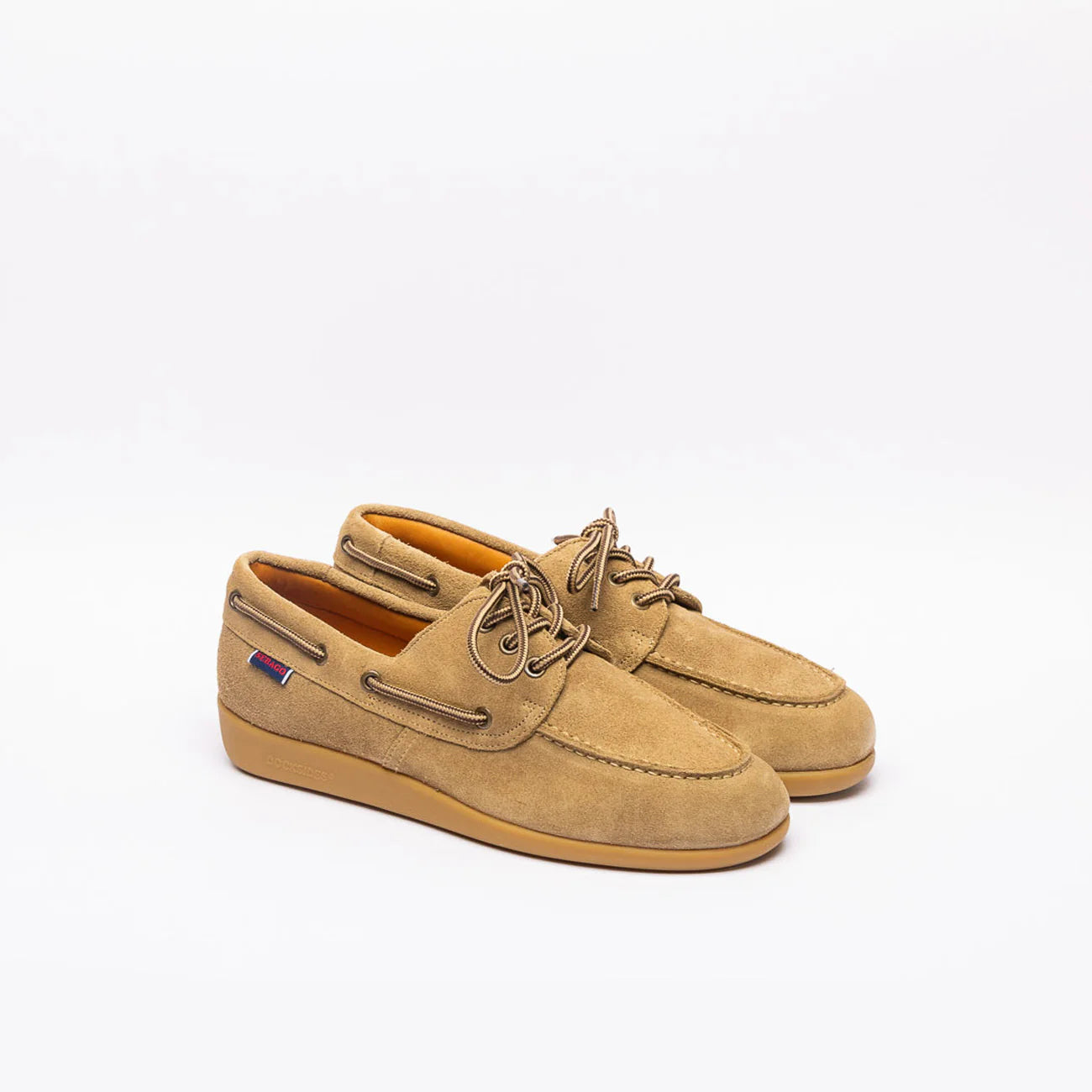 Stringata derby Sebago Gary Jobson in camoscio beige