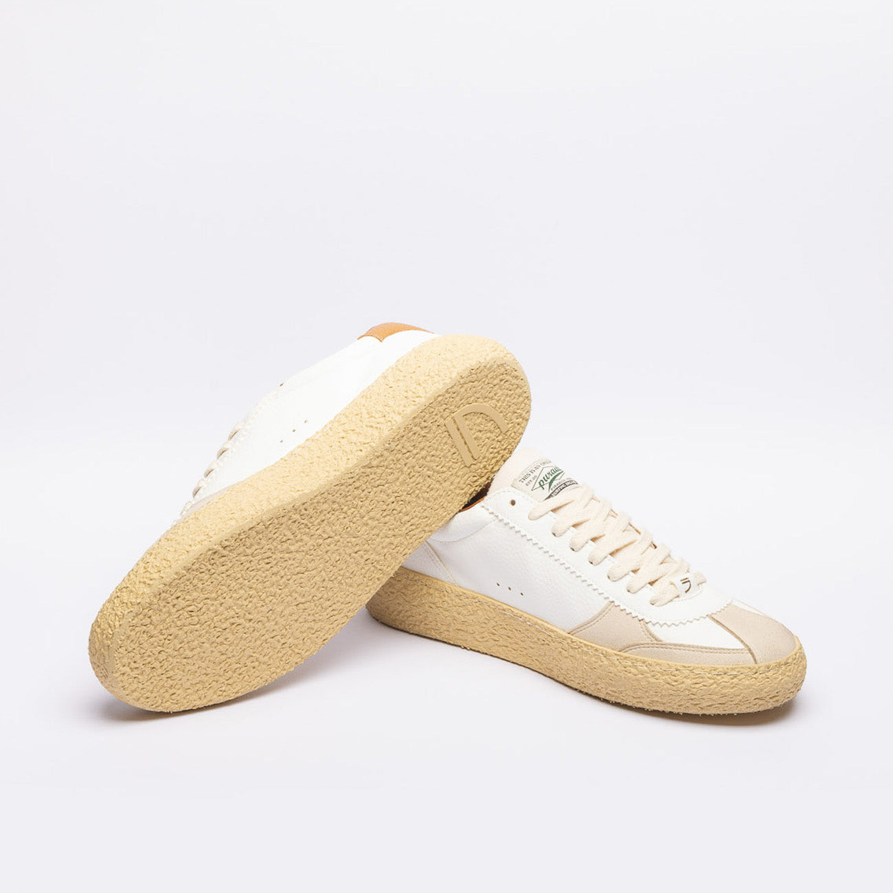 Sneaker eco-friendly Puraai Biscotto in pelle bianca
