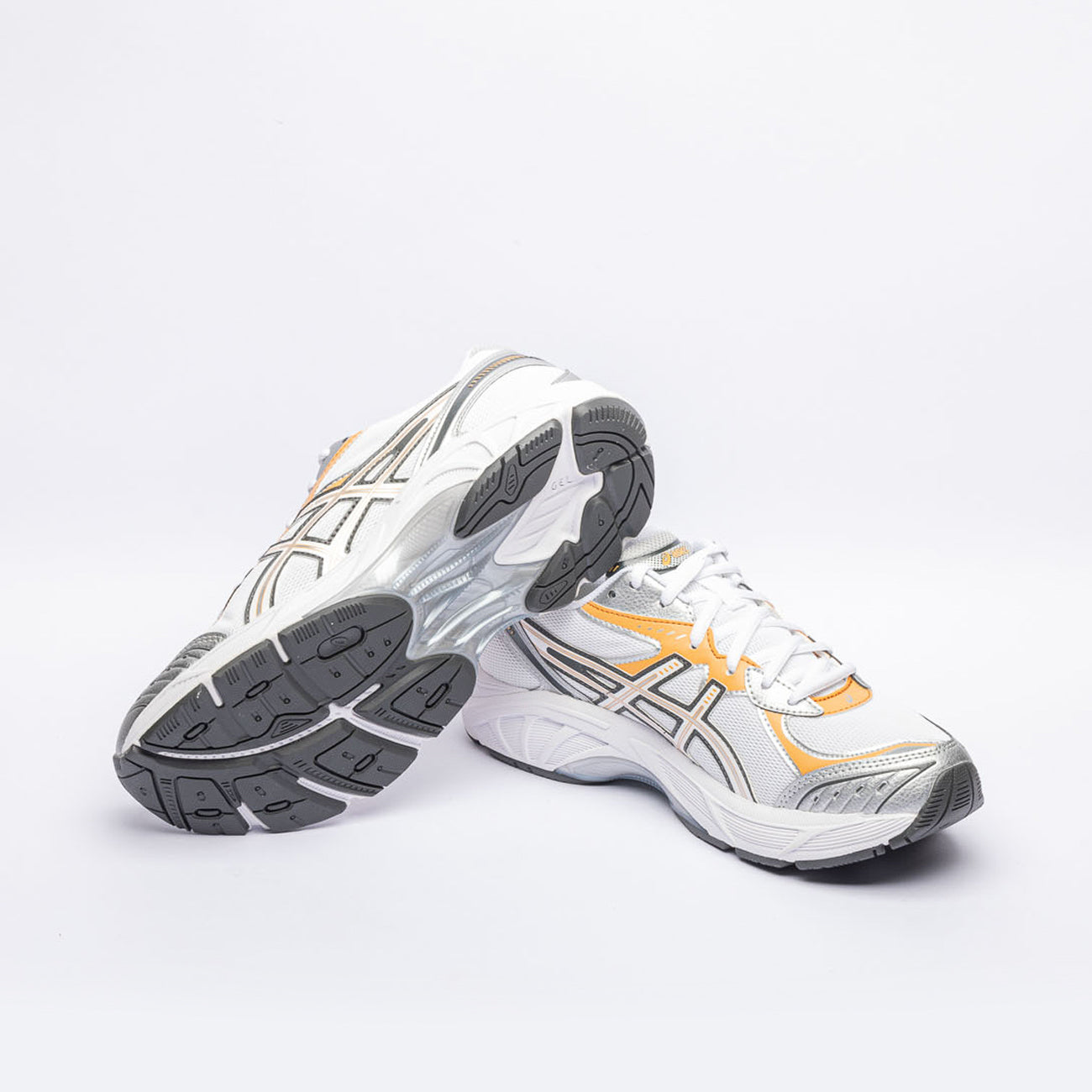 Sneaker running Asics GT-2160 in tessuto bianco e pelle arancione