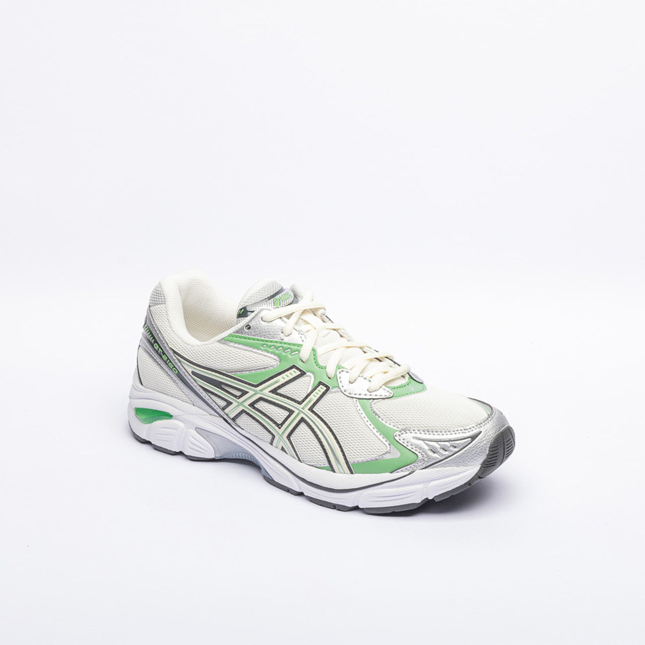 Sneaker running Asics GT-2160 in tessuto bianco e pelle verde