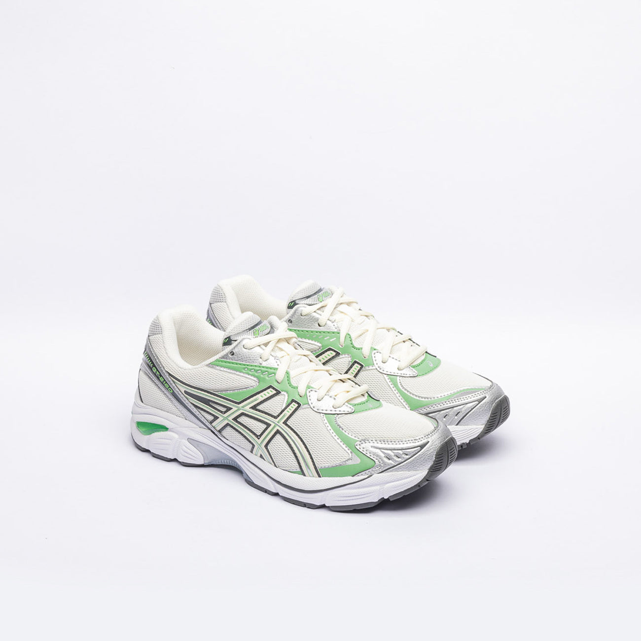 Sneaker running Asics GT-2160 in tessuto bianco e pelle verde