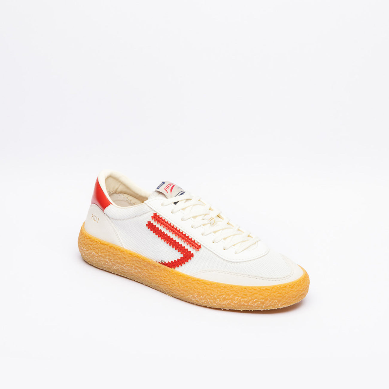 Puraai Apple eco-friendly sneaker in white fabric and red logo