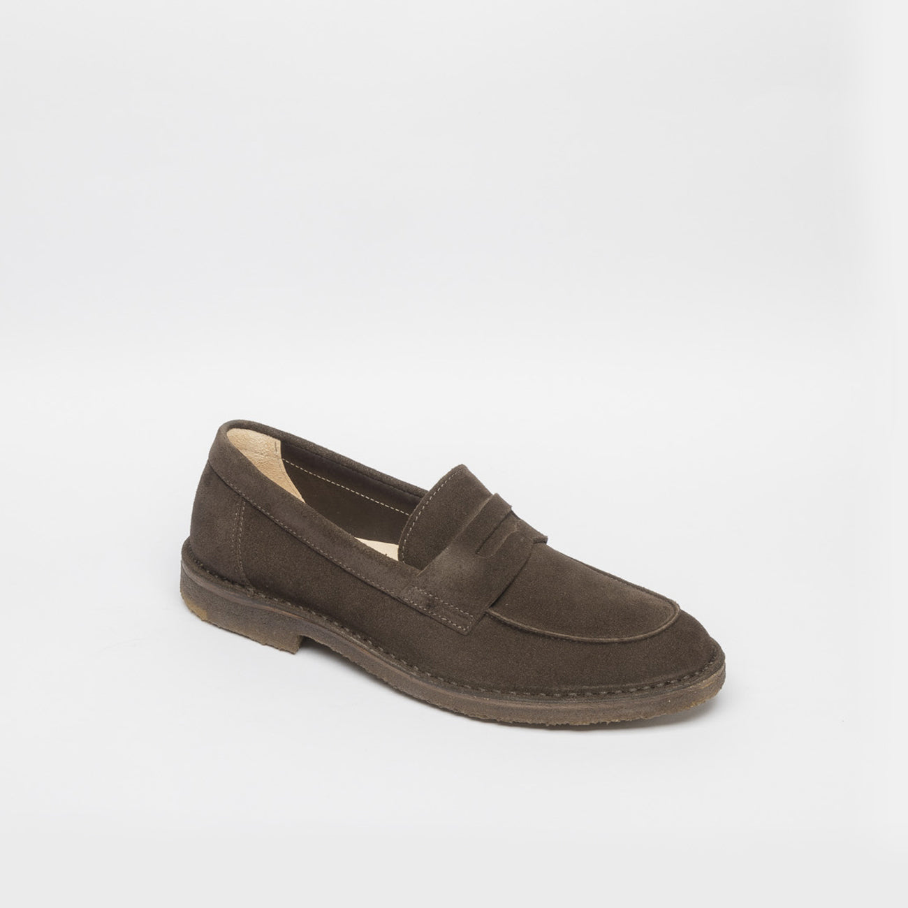 Mocassino penny Astorflex Sadelflex in camoscio marrone