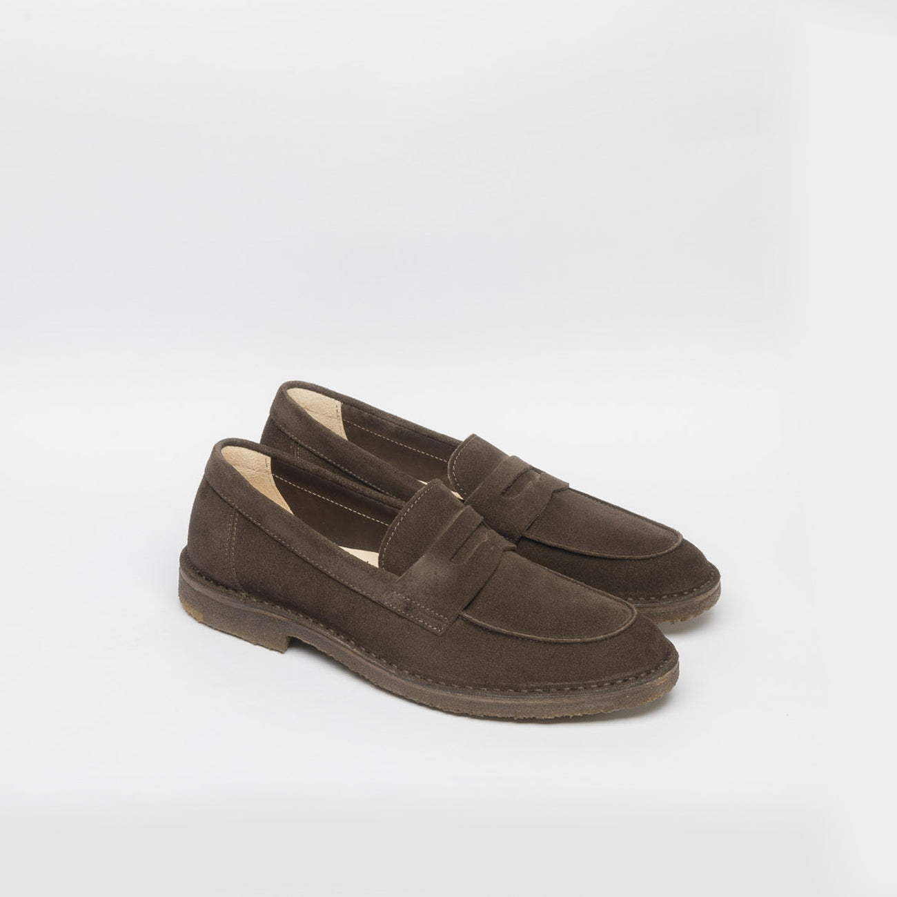 Mocassino penny Astorflex Sadelflex in camoscio marrone