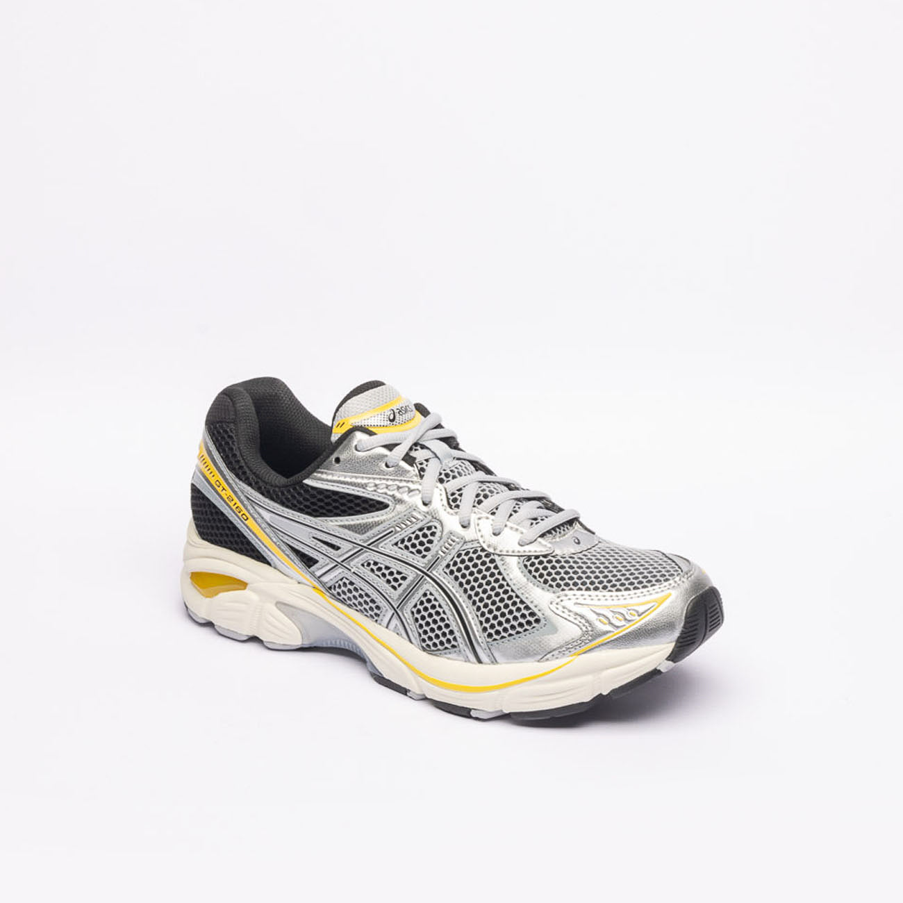 Sneaker running Asics GT-2160 in tessuto grigio e pelle gialla