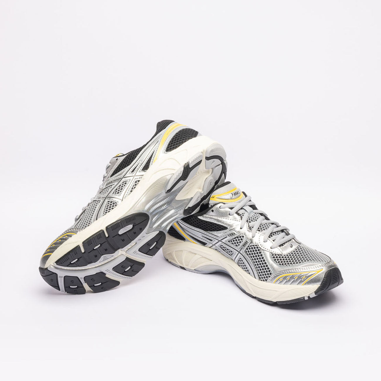 Sneaker running Asics GT-2160 in tessuto grigio e pelle gialla