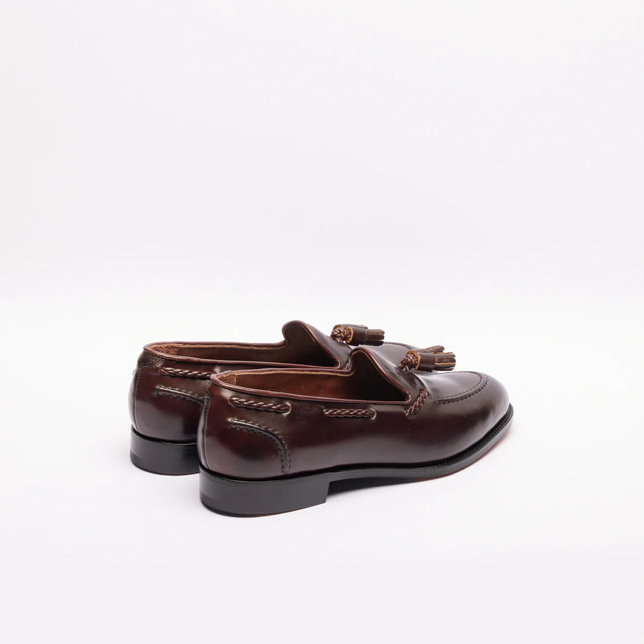 Mocassino con nappine Edward Green Belgravia in pelle di cavallo bordeaux