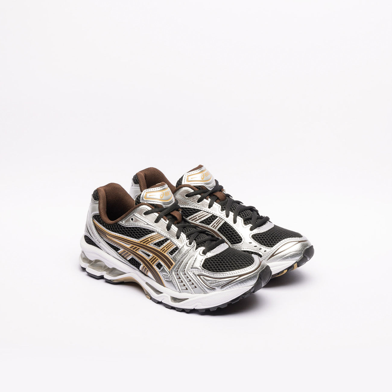 Sneaker running Asics Gel Kayano 14 in tessuto nero e pelle grigia