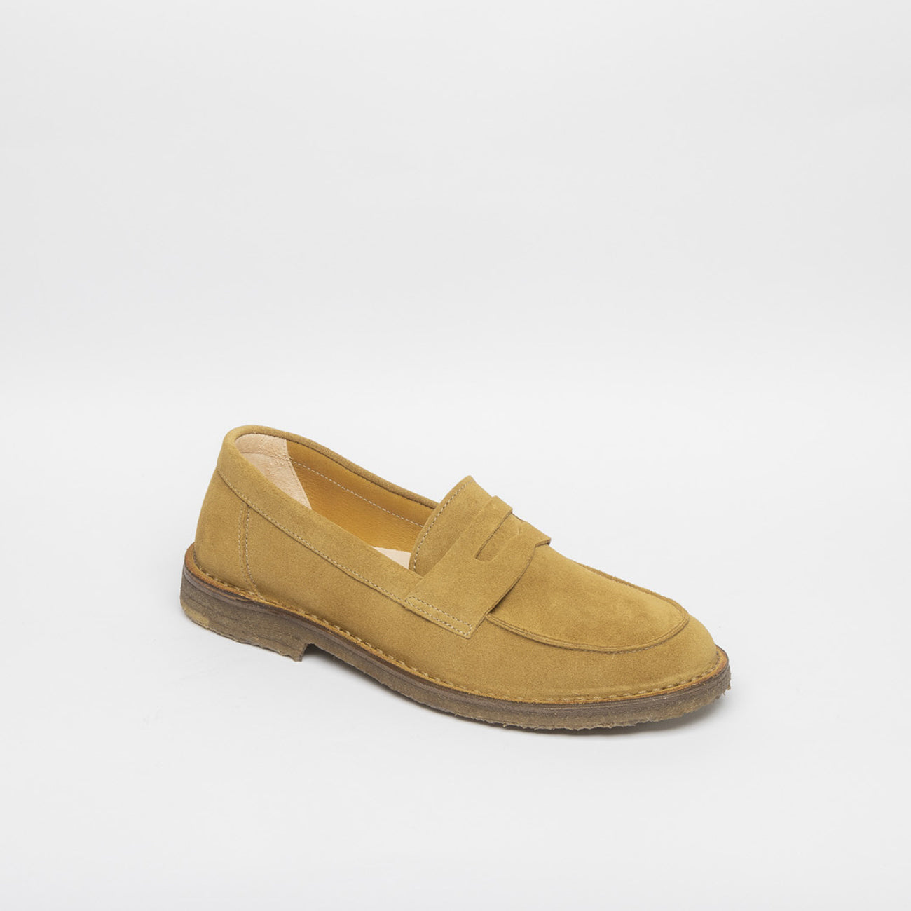 Mocassino penny Astorflex Sadelflex in camoscio beige